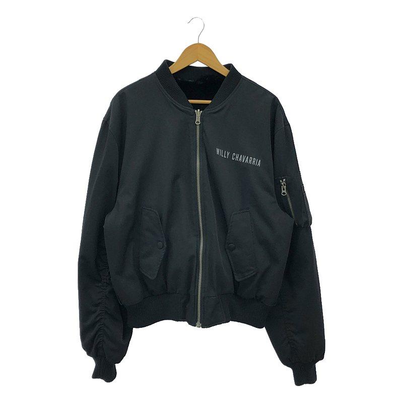 WILLY CHAVARRIA / ウィリーチャバリア | FUR LINED BOMBER ファー リバーシブル ボンバージャケット | L | ブラック | メンズ WILLY CHAVARRIA（ウィリーチャバリア） | FUR LINED BOMBER ファー