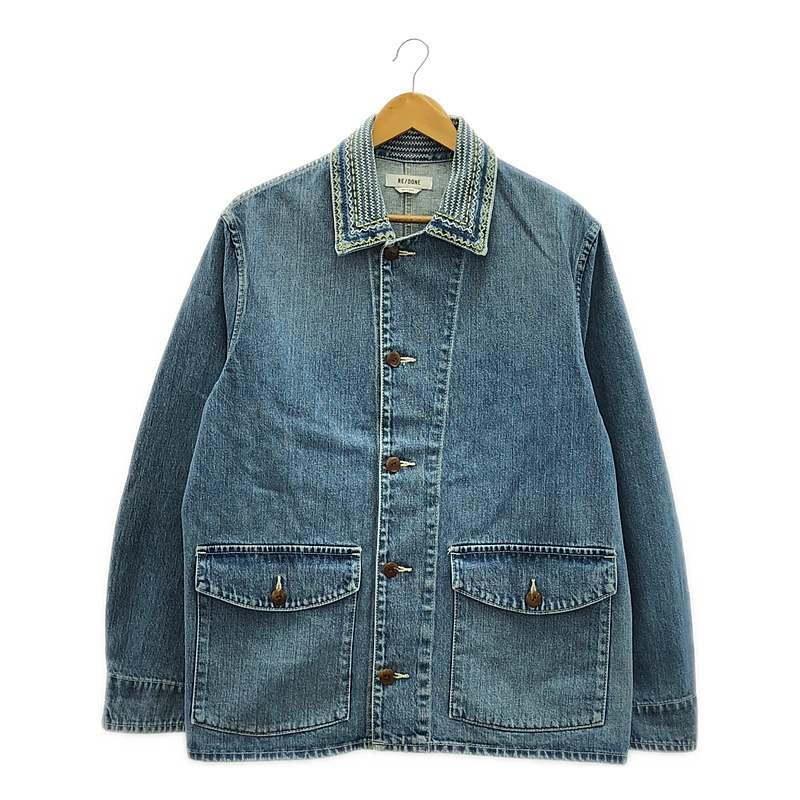 RE/DONE / リダン | Chore Jacket 刺しゅう デニム カバーオール | S | インディゴ | メンズ Re Done（リダン） | Chore Jacket 刺しゅう デニム カバーオール | S