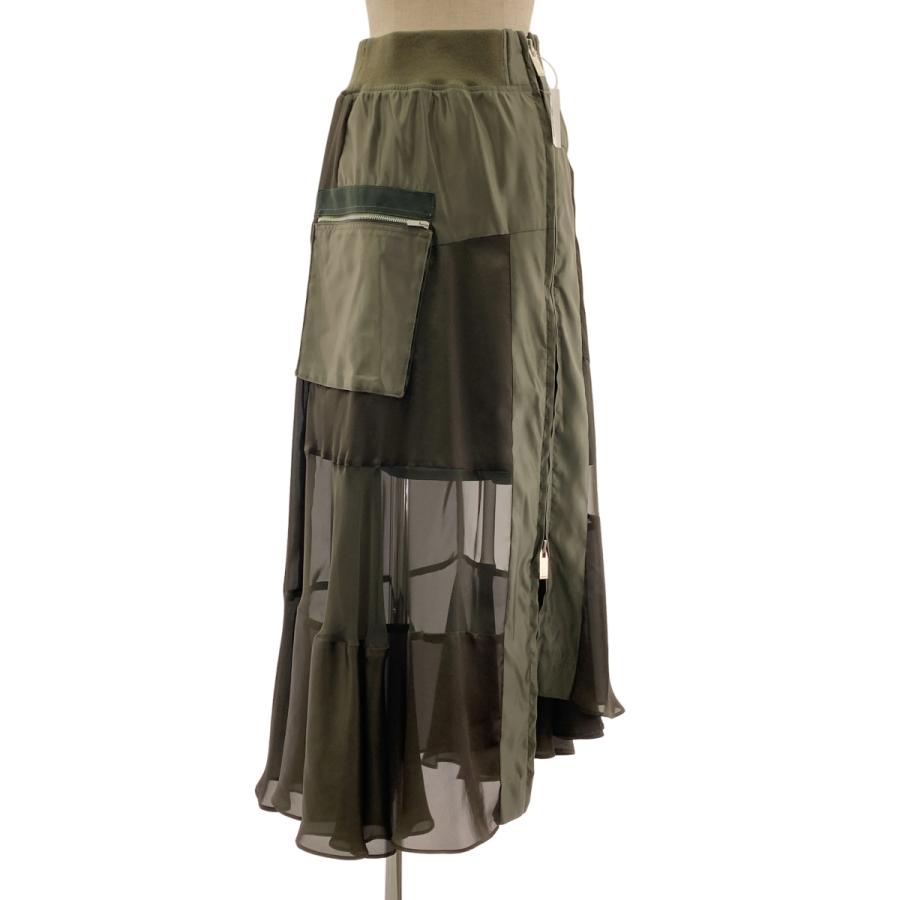 sacai（サカイ） DOCKING CHIFFON SKIRT ドッキング シフォンスカート