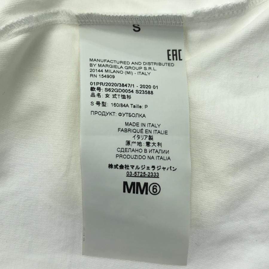 【美品】  MM6 Maison Margiela / エムエムシックスメゾンマルジェラ | 2020SS | かぎ編み メッシュスリーブ レイヤード プリント Tシャツ カットソー | S | ホワイト | レディース 美品】 MM6 Maison Margiela / エムエムシックスメゾン