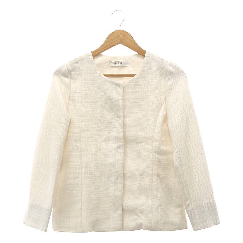 新品タグ　ジェンヌ　サマーツイードジャケット　Ｌ 美品】 JENNE / ジェンヌ | サマーツイードジャケット L