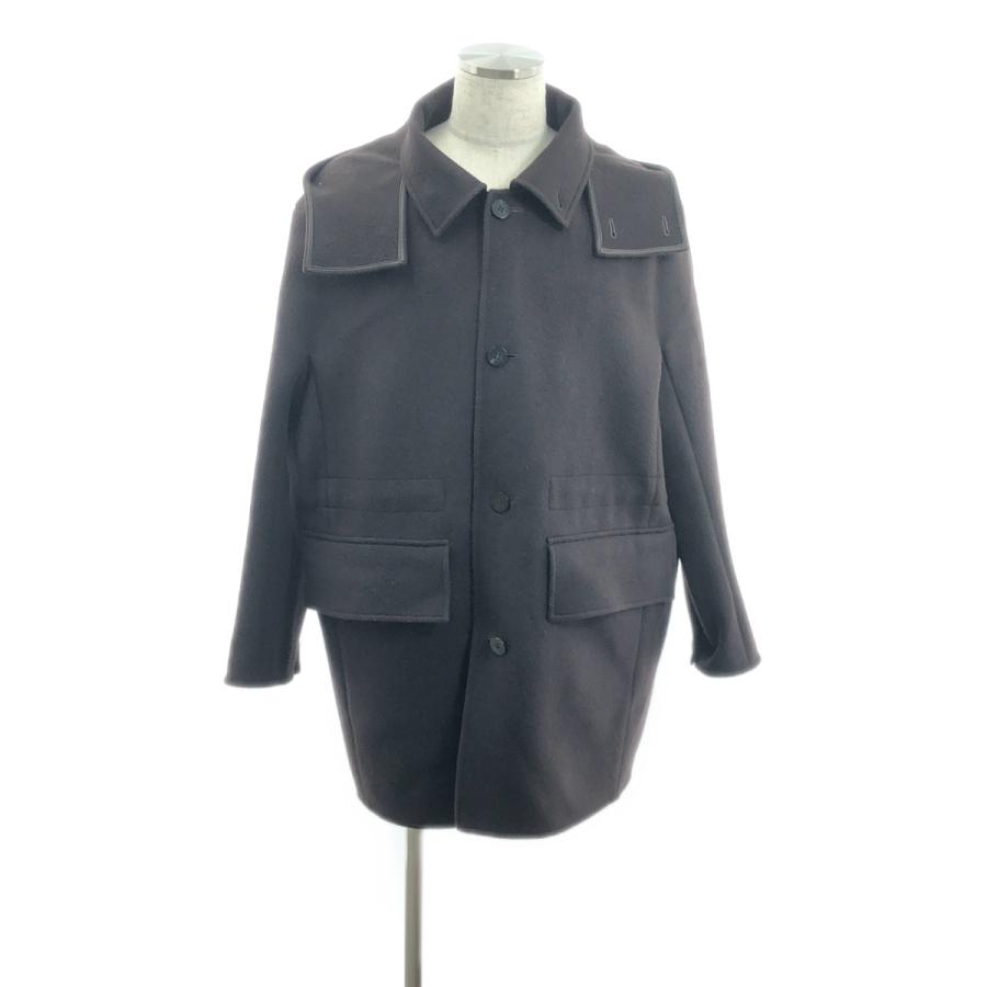 OVERCOAT / オーバーコート | Beaver Wool Short Coat With Removable Hood / ウール ショートコート | 2 | ダークブラウン | メンズ OVERCOAT（オーバーコート） | Beaver Wool Short Coat With Removable