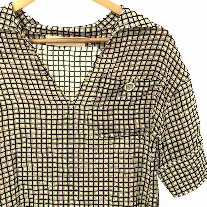 MARNI - MARNI / マルニ | 2020SS | シルク チェック スキッパー 半袖 プルオーバーシャツ | 36 | ベージュ | レディース MARNI / マルニ | 2020SS シルク チェック スキッパー 半袖 プル