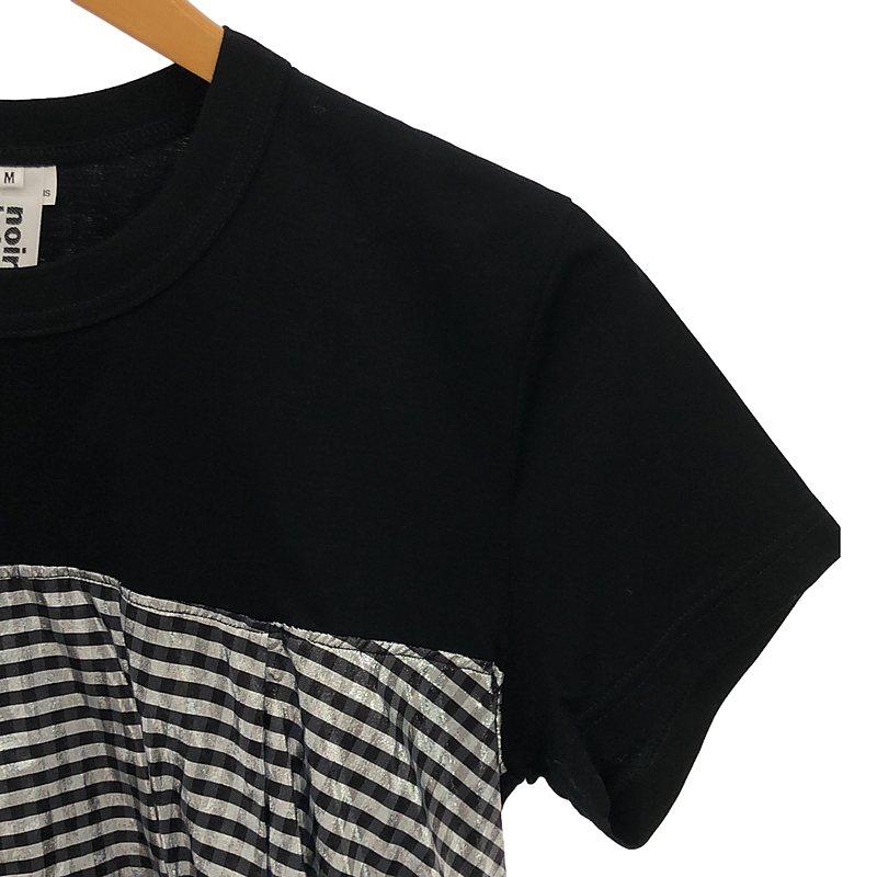 noir kei ninomiya / ノワールケイニノミヤ | 2019SS | チェック クルーネックカットソー | M | ブラック/シルバー | レディース noir kei ninomiya / ノワールケイニノミヤ | 2019SS チェック