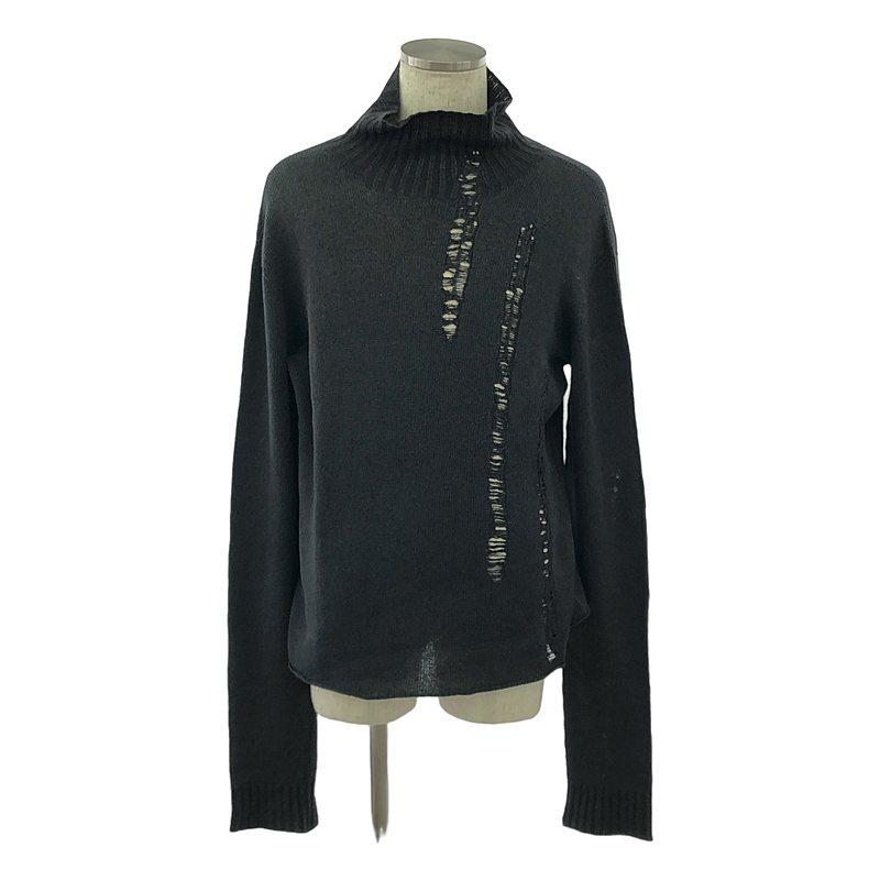 Y's for men / ワイズフォーメンヨウジヤマモト | 2001SS | リネン ウール デストロイ タートルネック ニット | 3 | ブラック | メンズ Y's for men / ワイズフォーメンヨウジヤマモト | 2001SS リネン