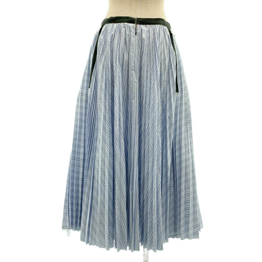 sacai（サカイ） ジップ ストライプ プリーツ カットオフ スカート