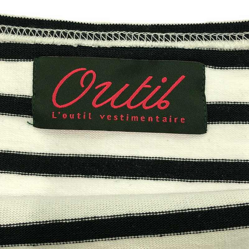 【美品】OUTIL ウティ バスクシャツ ボーダー ホワイト×ブラック サイズ1 OUTIL OUTIL / ウティ | ボーダー バスクシャツ | 0 | ホワイト