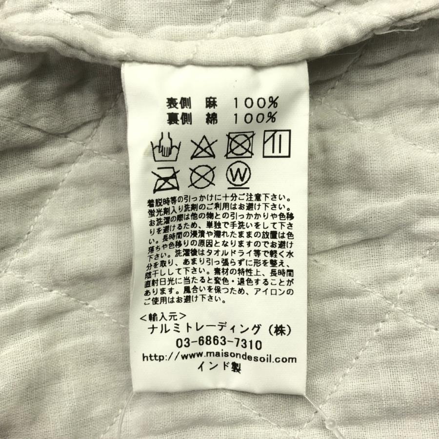 maison de SOIL / メゾンドソイル 薄墨染め キルティング ノーカラー