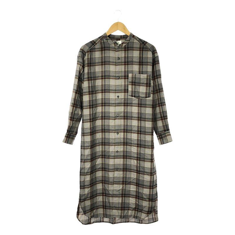 美品】 le glazik / ルグラジック | ウール混 チェック バンドカラー 