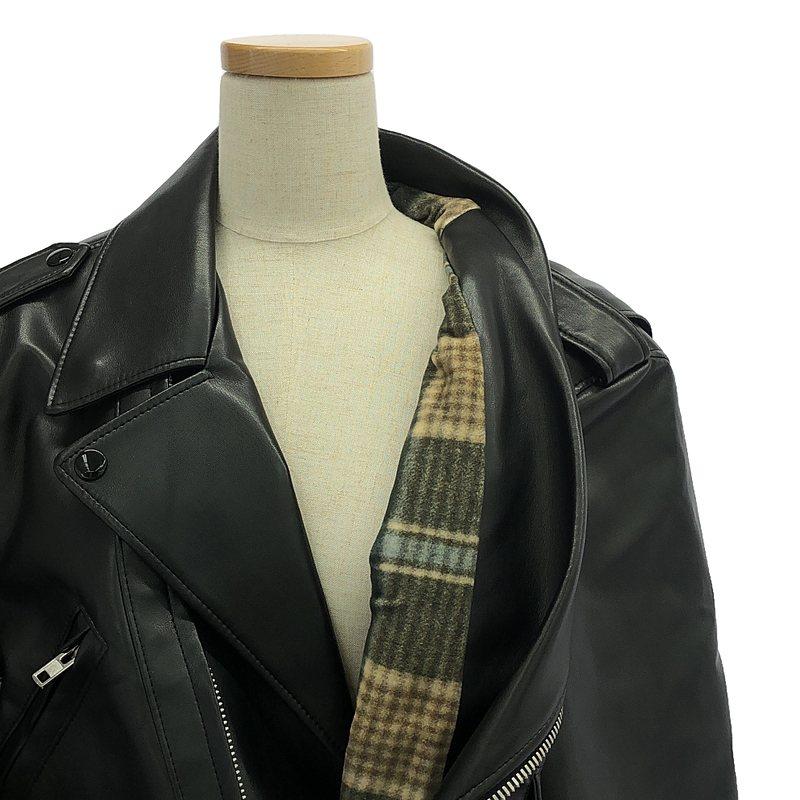 【美品】 Maison Margiela / メゾンマルジェラ | 2020AW | レースアップ ダブル ライダースジャケット | 40 | ブラック | レディース_3