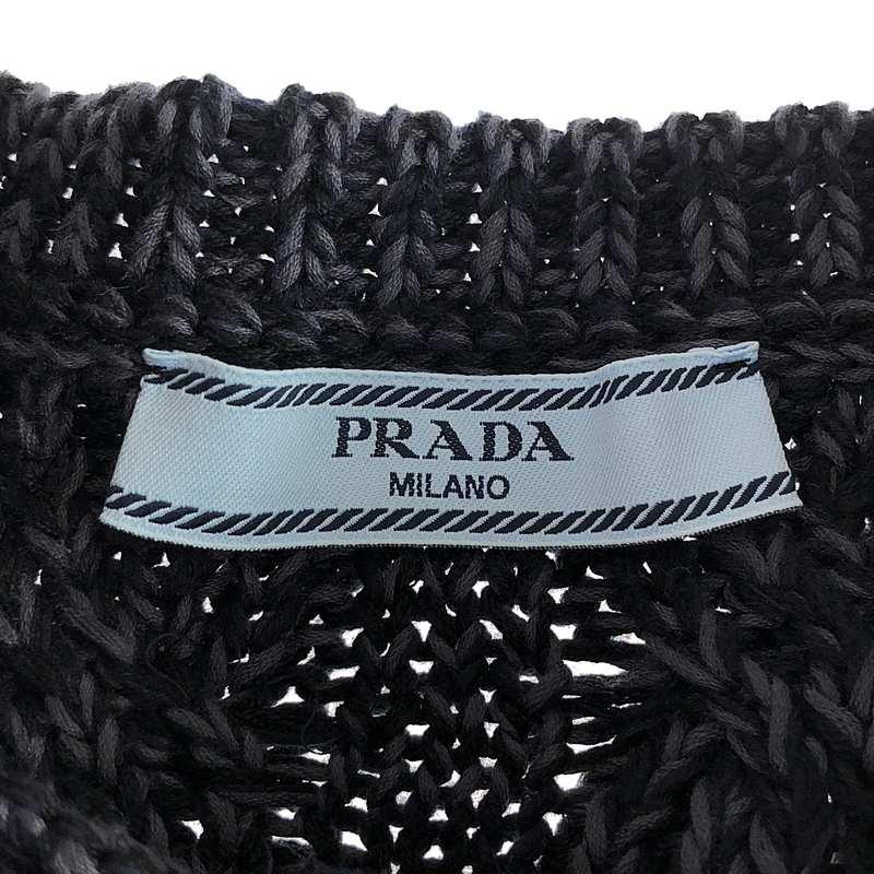 PRADA / プラダ | コットン レース 装飾 ケーブル ニット PRADA / プラダ | コットン レース 装飾 ケーブル ニット