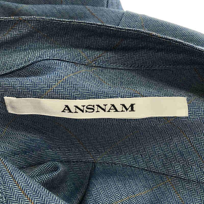 【美品】  ANSNAM / アンスナム | Bias Wool Shirt / バイアスウールシャツ | 0 | ブルー | メンズ｜kldclothing｜05