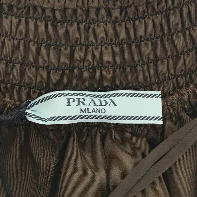 【新品】  PRADA / プラダ | イタリア製 シルク ティアード プリーツ ボリューム スカート | 38 | CACAO | レディース｜kldclothing｜06