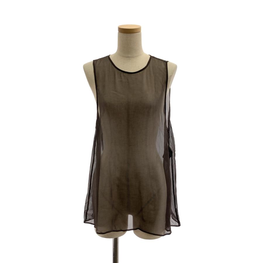 【美品】  Deuxieme Classe / ドゥーズィエムクラス | SILK SHEER CAMITANK / シルク ノースリーブ ロングブラウス | F | ブラウン | レディース Deuxieme Classe（ドゥーズィエムクラス） SILK SHEER CAMITANK