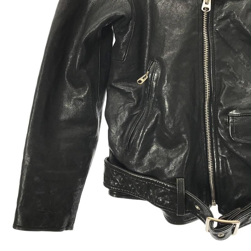 beautiful people / ビューティフルピープル | shrink leather riders jacket ライダースジャケット | 140 | ブラック | レディース｜kldclothing｜03