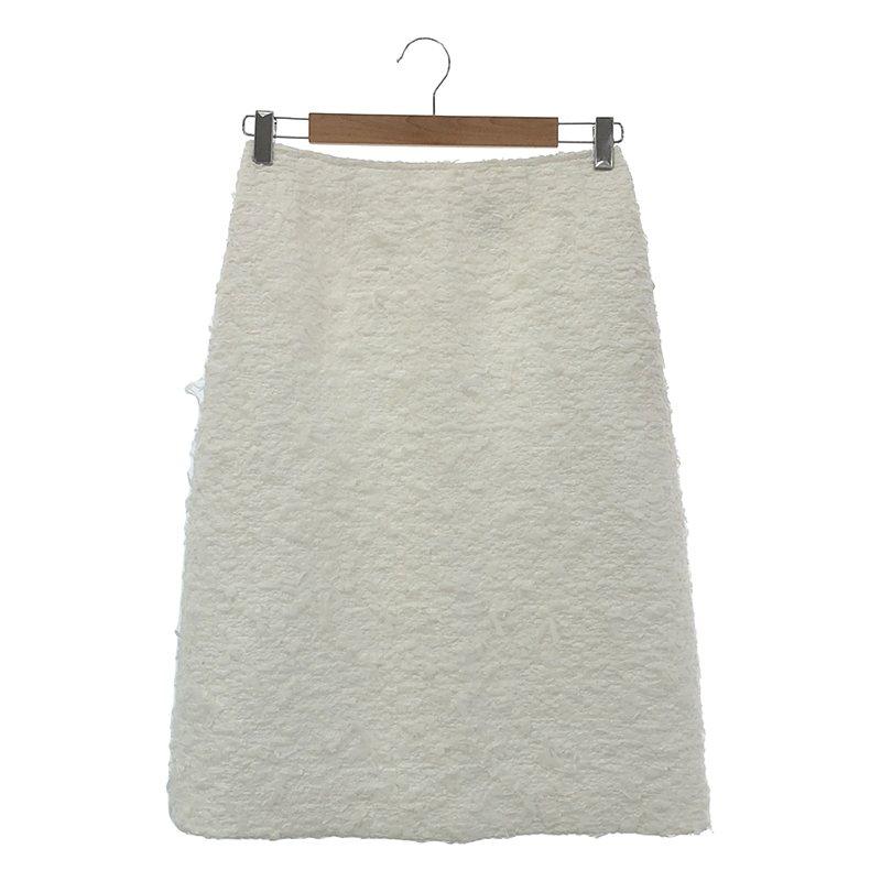 美品 M ルネ TISSUE 羊毛 ツイード スカート 3点 ベージュ 日本製 Rene（ルネ） 良品 TISSUE ミックスツイード ジャケット スカート