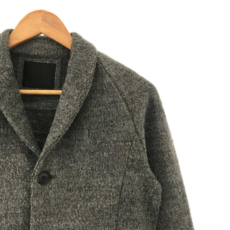 OURET / オーレット | WOOL PILE KNIT TWEED SHAWL COLLAR JACKET ウール パイル ニット ツイード ショールカラー ジャケット | グレー｜kldclothing｜02