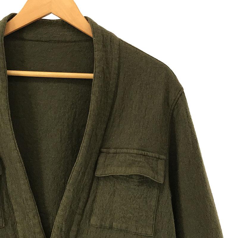 nest robe CONFECT / ネストローブコンフェクト | コットン ウール ミリタリー モチーフ Vネック カーディガン | 4 | カーキ｜kldclothing｜02