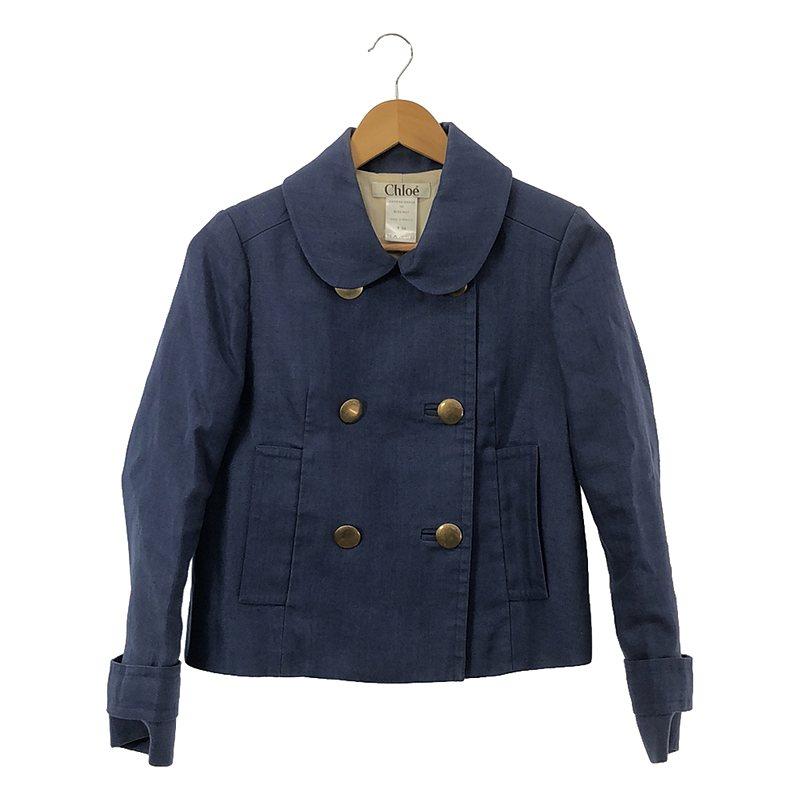 Chloe / クロエ | リネン メタルボタン ピーコート | 36 | ネイビー 