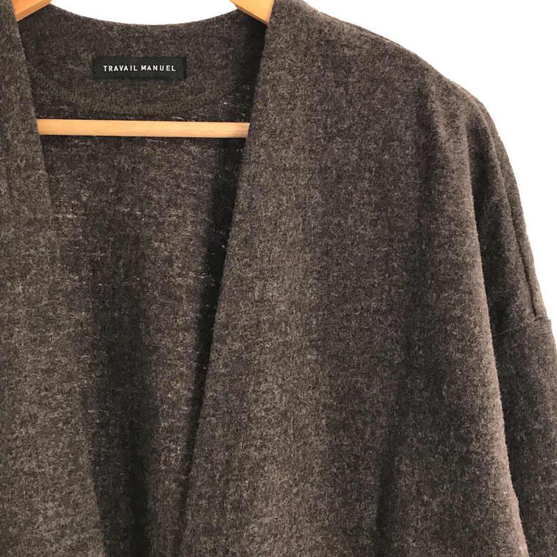 TRAVAIL MANUEL / トラバイユマニュアル | トップ ウール 天竺 ロング カーディガン | brown | レディース｜kldclothing｜02