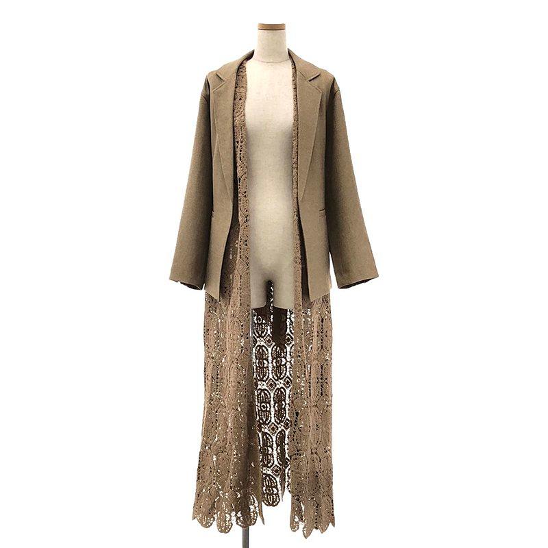 Ameri VINTAGE / アメリヴィンテージ | CROCHET LIKE JACKET SET COAT 