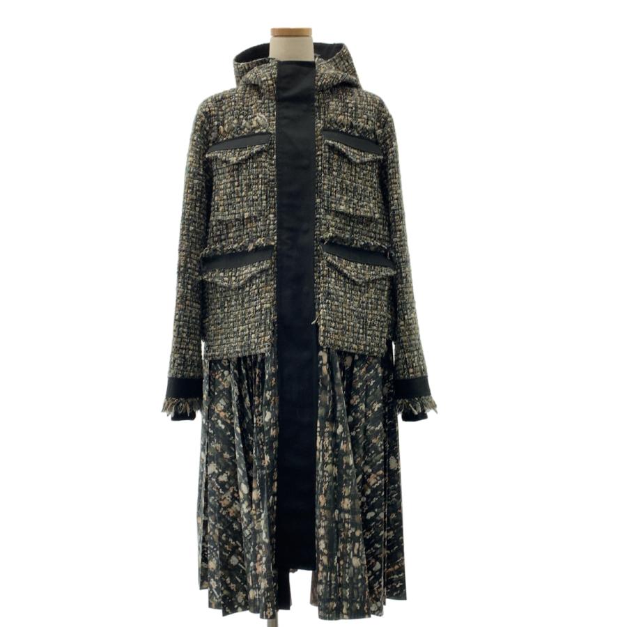sacai（サカイ） Tweed Coat / ツイード プリーツ 転写プリント