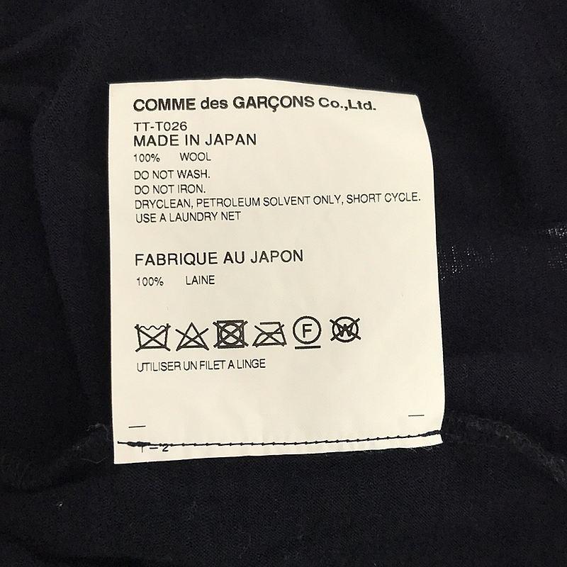 tricot COMME des GARCONS / トリココムデギャルソン | フラワーコサージュ ウール ロングスリーブ カットソー Tシャツ | S | ネイビー｜kldclothing｜07