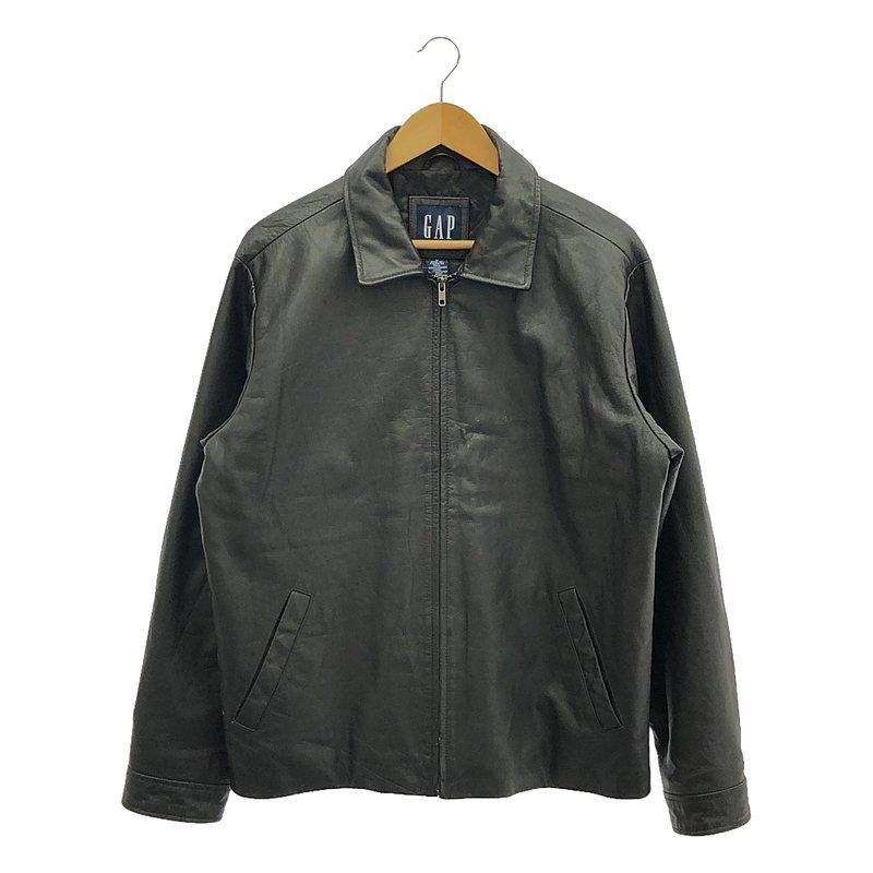 美品 オールドギャップ レザージャケット ブルゾン 牛革 Mサイズ ブラック OLD / 古着 | GAP レザージャケット M ブラック メンズ : KLD ヤフー