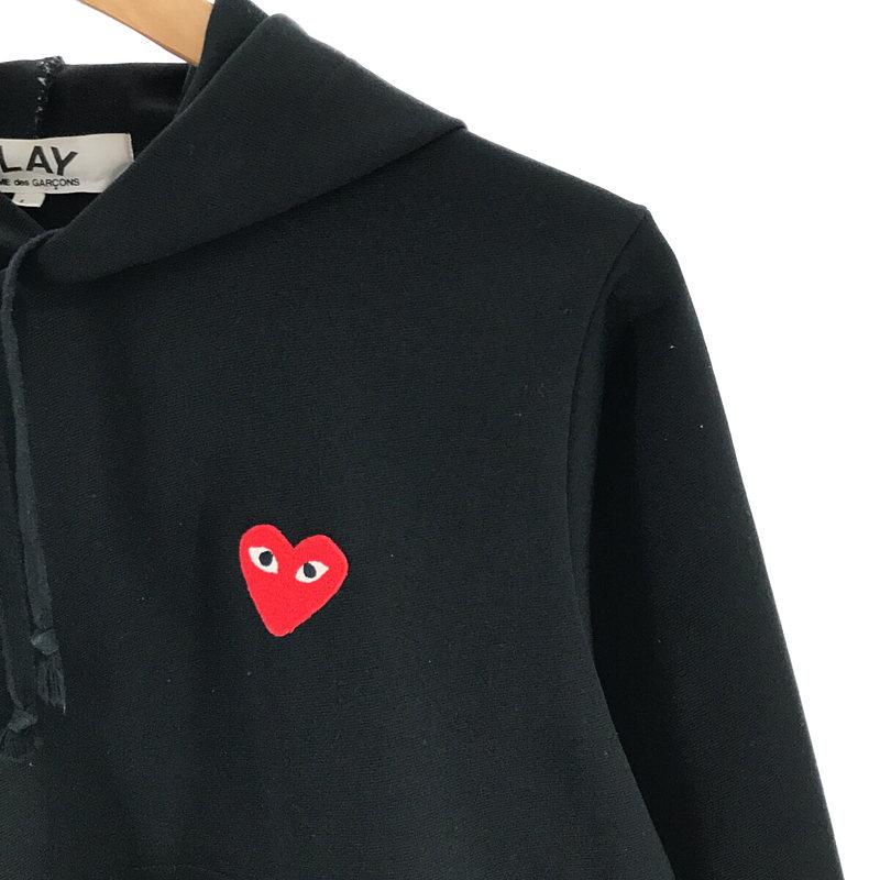 PLAY COMME des GARCONS / プレイコムデギャルソン | AD2016 | ハートワッペン ポリエステルジャージー パーカー | L | ブラック | レディース｜kldclothing｜02