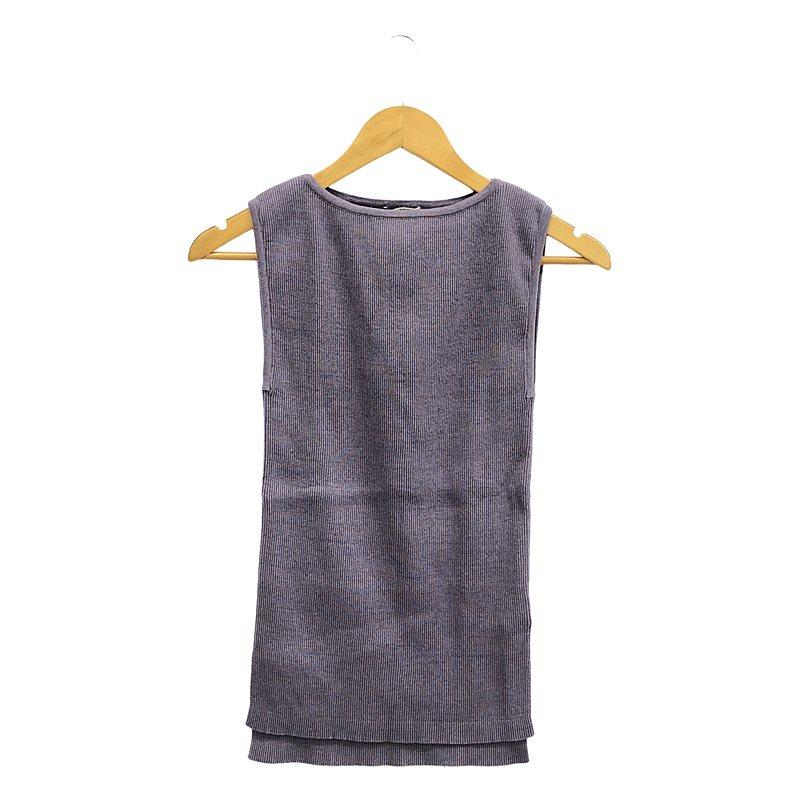 AURALEE - 【美品】  AURALEE / オーラリー | × Ron Herman / EXCLUSIVE RIB BOAT NECK SLEEVELESS ノースリーブ シャツ | パープル | レディース AURALEE 【美品】 / オーラリー | × Ron Herman EXCLUSIVE RIB
