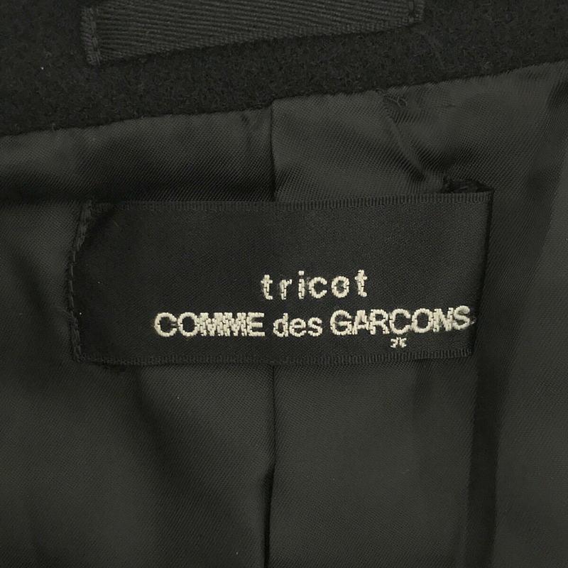 tricot COMME des GARCONS / トリココムデギャルソン | AD1999 | 90s 縮絨ウール 丸襟 ステンカラー コート | ブラック | レディース｜kldclothing｜06