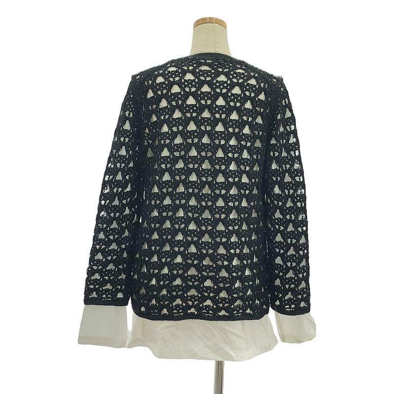 COMME des GARCONS - 【美品】  COMME des GARCONS / コムデギャルソン | 2023SS | 異素材 切替 レイヤード ニット プルオーバー | XS | ブラック/ホワイト | レディース COMME des GARCONS 【美品】 / コムデギャルソン | 2023SS 異