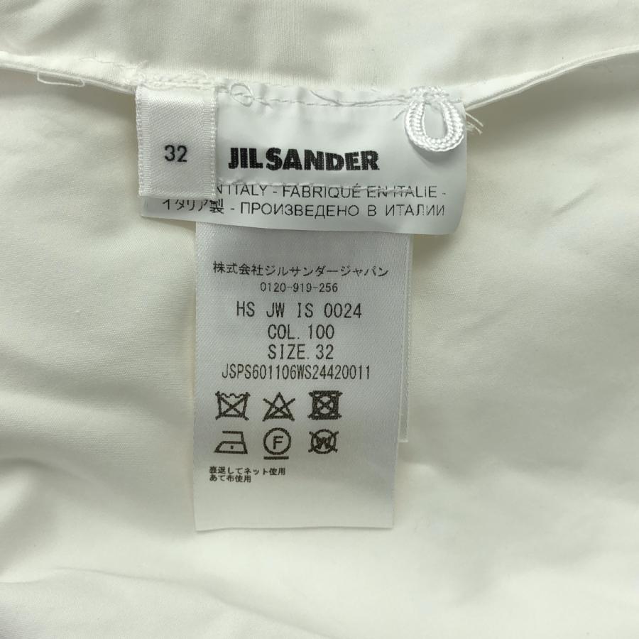 JIL SANDER / ジルサンダー | バンドカラー ギャザー パフスリーブ ブラウス | 36 | ホワイト | レディース JIL SANDER（ジルサンダー） | コットン バンドカラー ギャザー