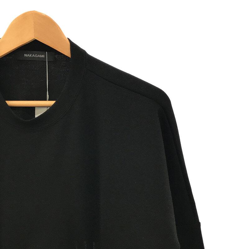 【新品】  NAKAGAMI / ナカガミ | 2022AW | セットアップワンピース  ショート丈 クルーネック 切替 ロング フレア スカート | F | black | レディースの画像