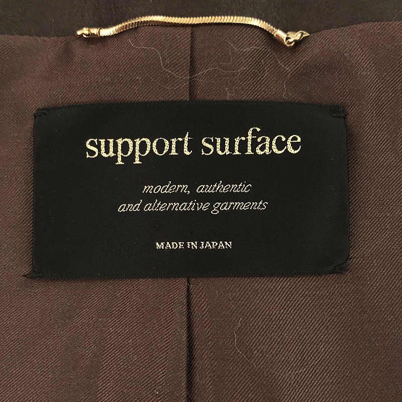 SUPPORT SURFACE / サポートサーフェス | 2019AW | アルパカ混 ショートジャケット | 1 | ボルドー/グレー/アイボリー | レディース｜kldclothing｜06