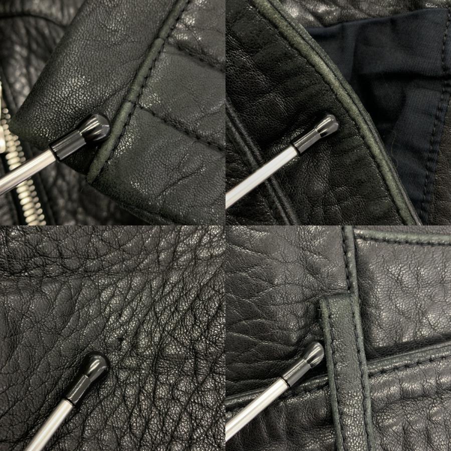 BALMAIN（バルマン）レザー切替バイカージップアップパーカー BALMAIN（バルマン） ラムスキン バイカー レザー ライダース