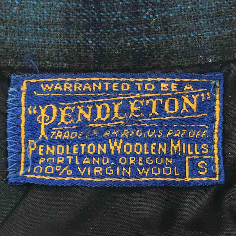 PENDLETON / ペンドルトン | 1950s〜 vintage オンブレチェック ウール オープンカラーシャツ | S | ブルー/ブラック | メンズ｜kldclothing｜05