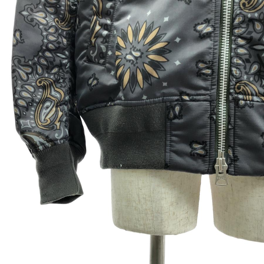 sacai / サカイ | Bandana Blouson MA-1 / 総柄 フライトジャケット ボンバー ブルゾン | 1 | グレー | メンズ sacai（サカイ） Bandana Blouson MA-1 / 総柄 フライトジャケット