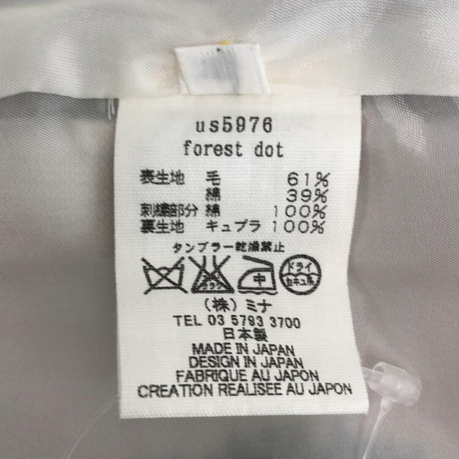 mina perhonenコーデュロイ フレアスカート ネイビーと赤のドット柄
