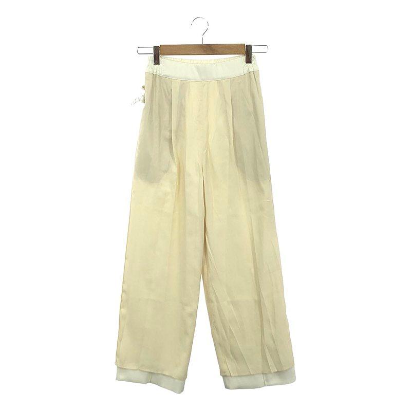 yori センタープレスサテンワイドパンツ ホワイト34