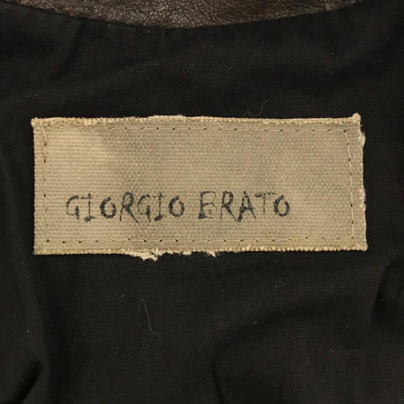 GIORGIO BRATO / ジョルジオブラット | イタリア製 レザー ダブル ジップ シングル ライダース ジャケット 保存袋付き | 40 | ブラウン | レディース｜kldclothing｜06
