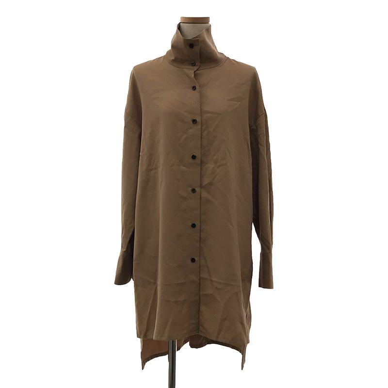 定価約4万】CABaN ツイルハイネックロングシャツキャバンレア色