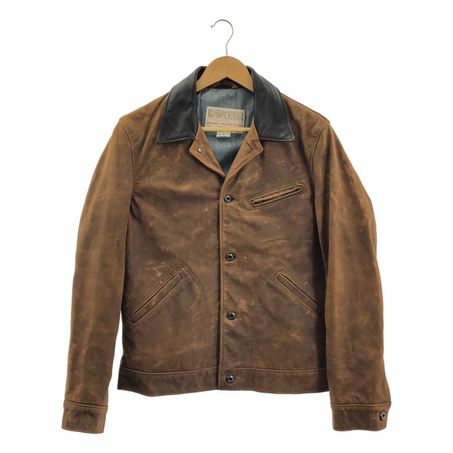 SCHOTT / ショット | MECHANIC JACKET / レザー メカニックジャケット / 総裏地 | S | ブラウン | メンズ Schott N.Y.C（ショット） SCHOTT / ショット MECHANIC JACKET