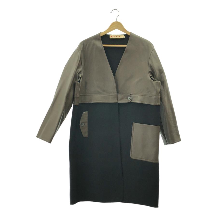 MARNI（マルニ） レザー ウール ノーカラー コート : KLD ヤフー