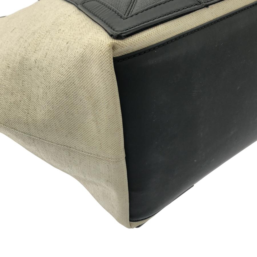 【美品】  BALENCIAGA / バレンシアガ | ネイビー カバス M コーティング キャンバス ロゴ トートバッグ 339936 | ブラック/ベージュ | メンズ BALENCIAGA（バレンシアガ） ネイビー カバス M コーティング