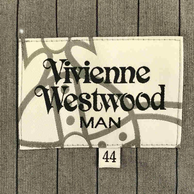 Vivienne Westwood MAN / ヴィヴィアンウエストウッドマン | バックポケット ストライプ サファリ ジャケット | 44 | グレー｜kldclothing｜06