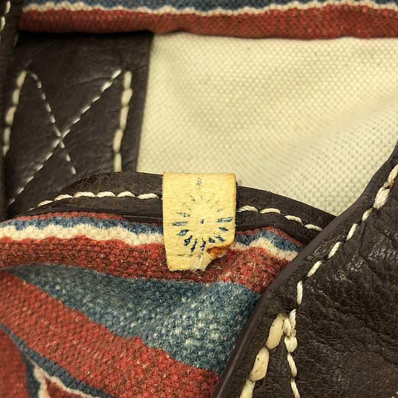 visvim / ビズビム | r Tote / レザーハンドル ホーマートートバッグ | ボルドー/インディゴ系 | メンズ visvim（ヴィズヴィム） visvim / ビズビム | Homer Tote / レザー