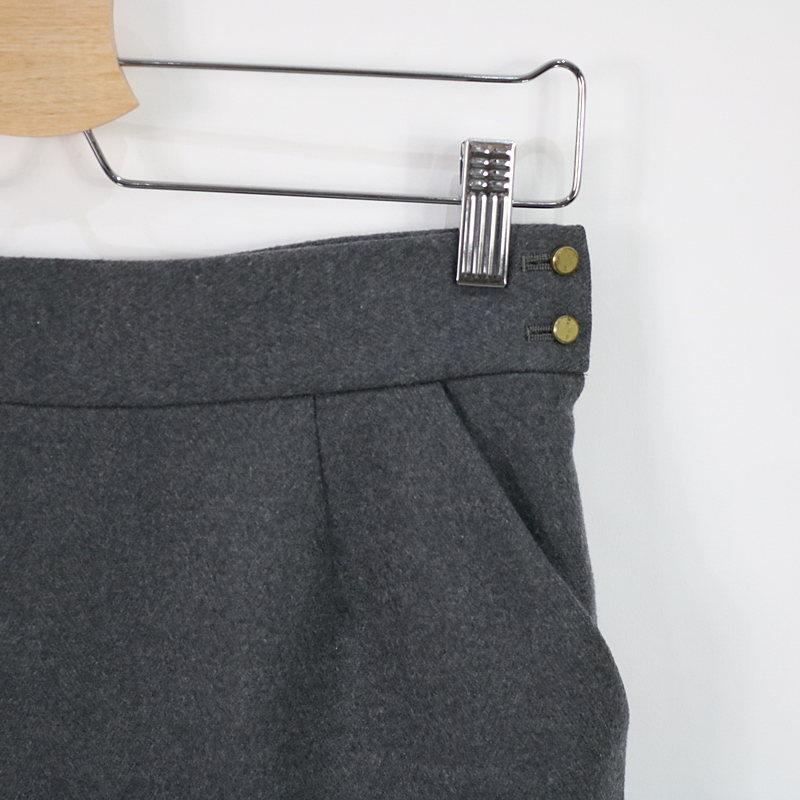 ALAIA◇リブ ウール スカート/GRY/36 THE RERACS / ザリラクス  