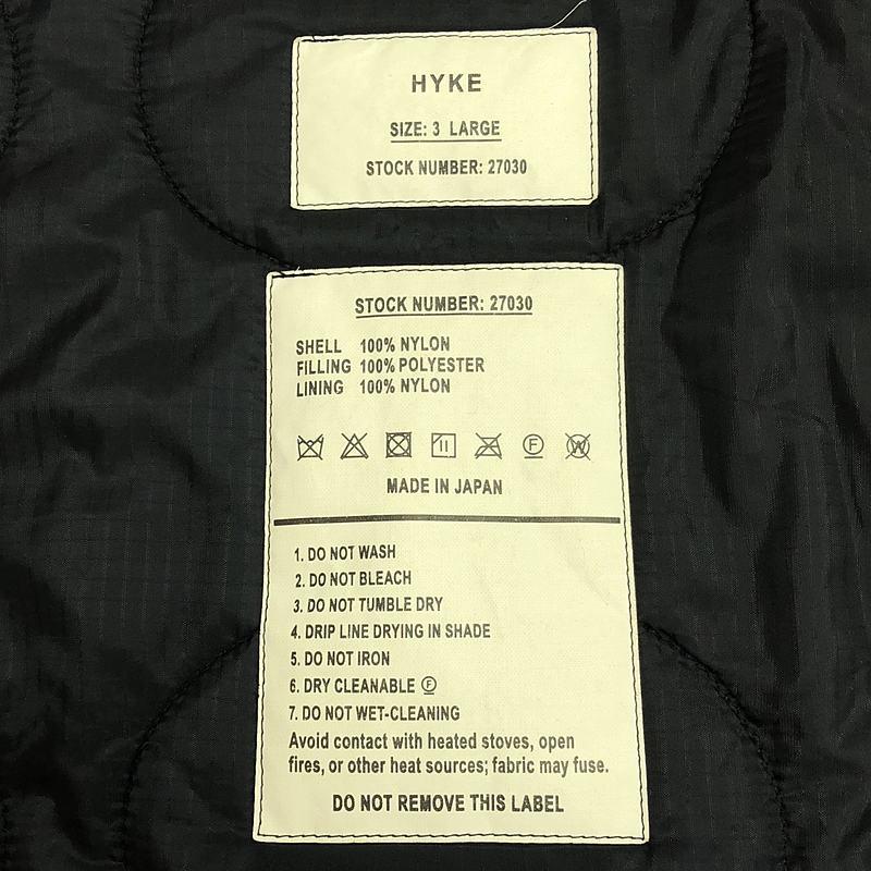 HYKE / ハイク | キルティング ノーカラー ミリタリー ライナー HYKE / ハイク | キルティング ノーカラー ミリタリー ライナー