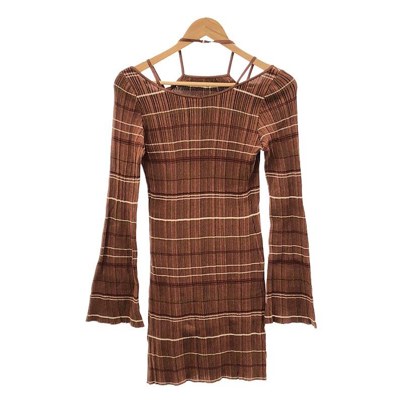 新品　Mame Kurogouchi Layerd knitted Dress 送料無料】伊勢丹新宿店別注カラー Lace Stripe